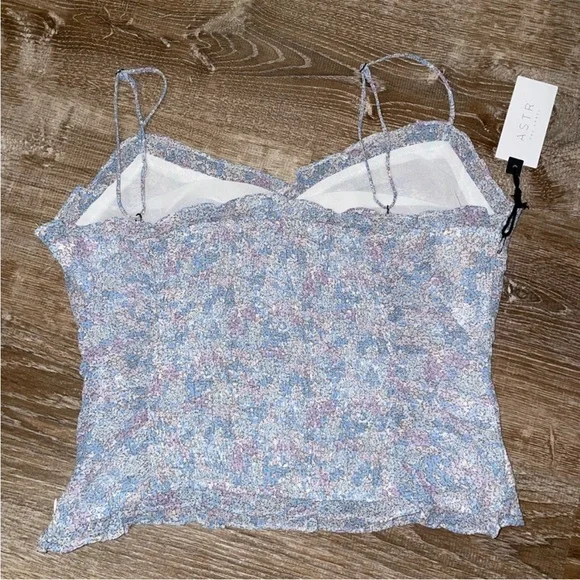 NWT Ruched Floral Camisole - Blue Multi Ditsy - Picture 6 of 7